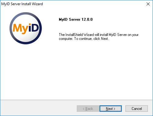 Installation start screen